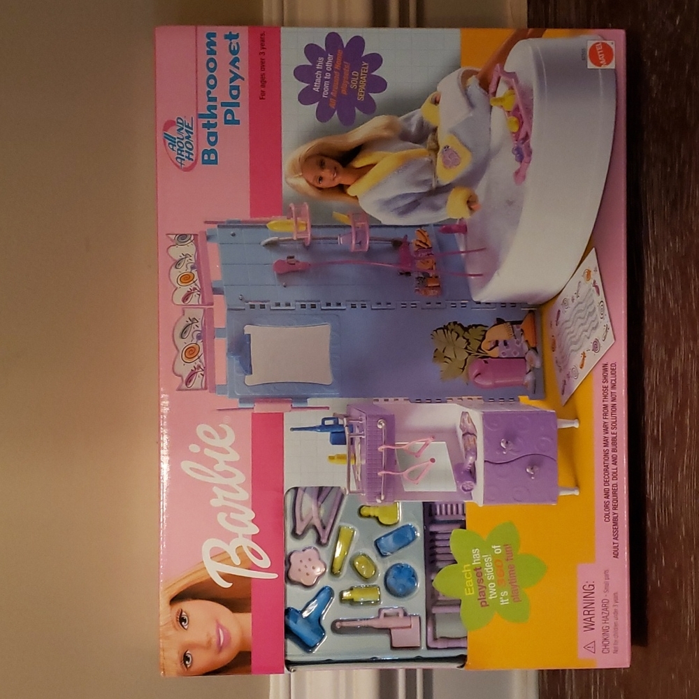 Rare! 2001 Barbie All Around Home Bathroom Playset Brand New Factory Sealed